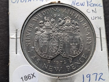 1972 Gibraltar 25 New Pence UNC CN