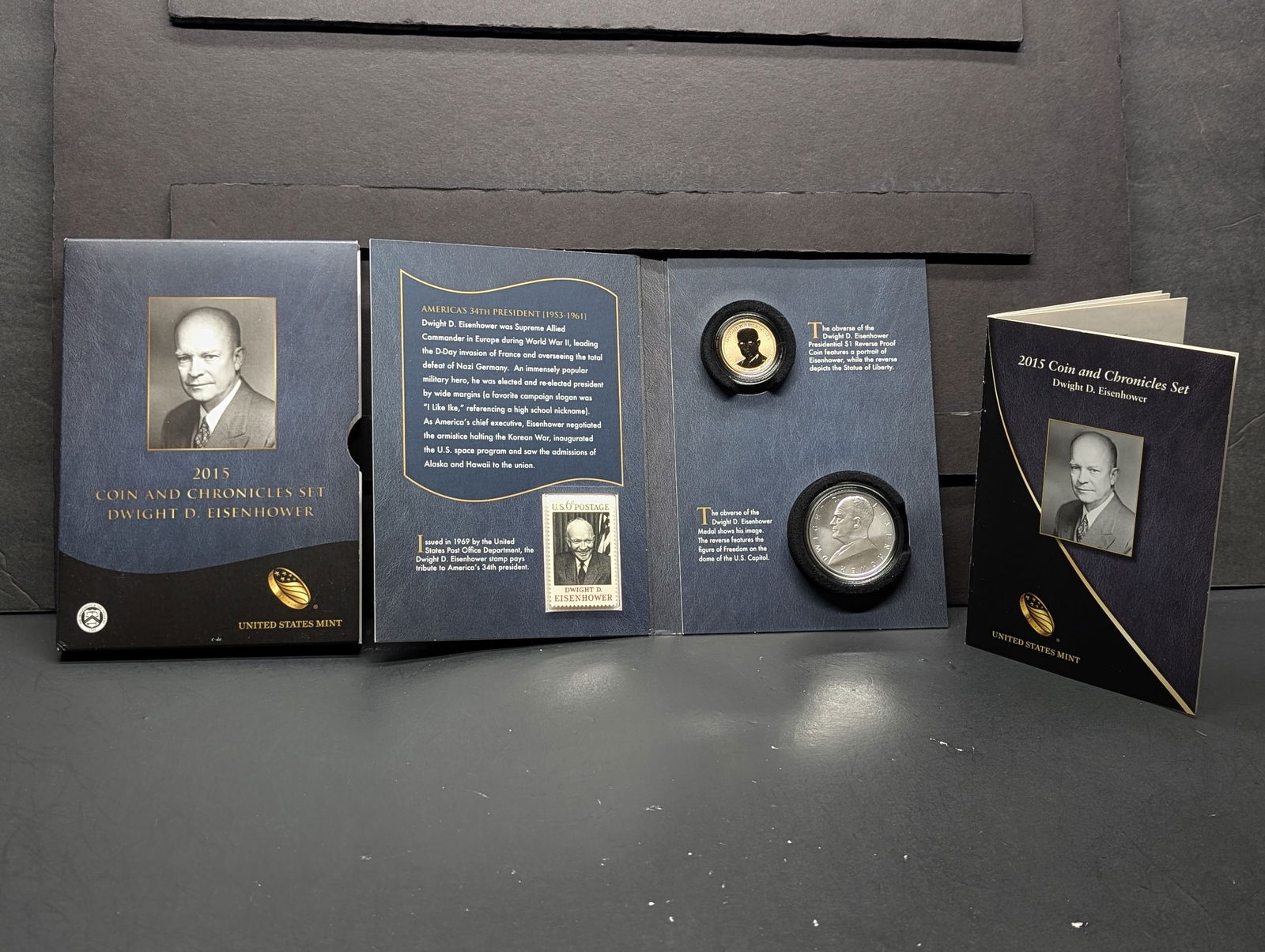 2015 Coin & Chronicles Set in OGP w/ COA - Dwight D. Eisenhower 999 Fine Silver One Troy Ounce (1 of 6)