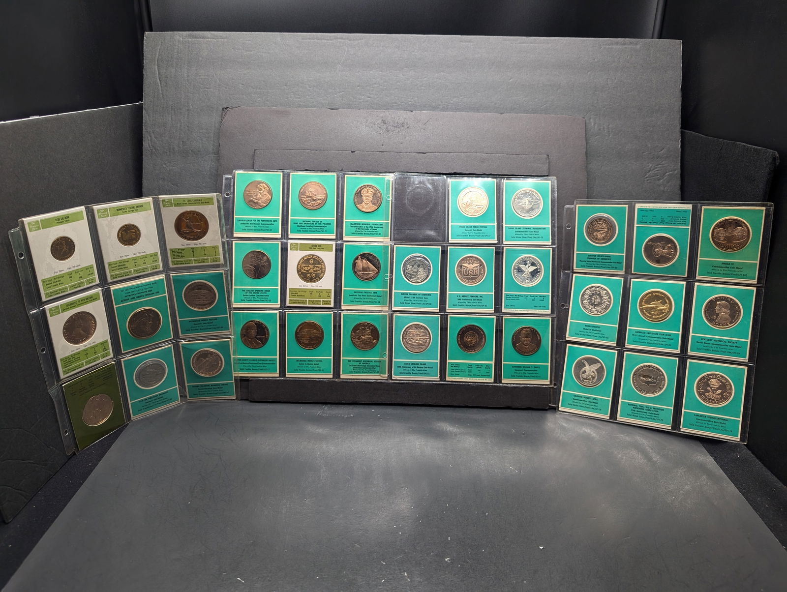 Large Collection of Various Bronze Commem Medals in Display Cards & Collector's Sleeve (36 PCS) (1 of 13)
