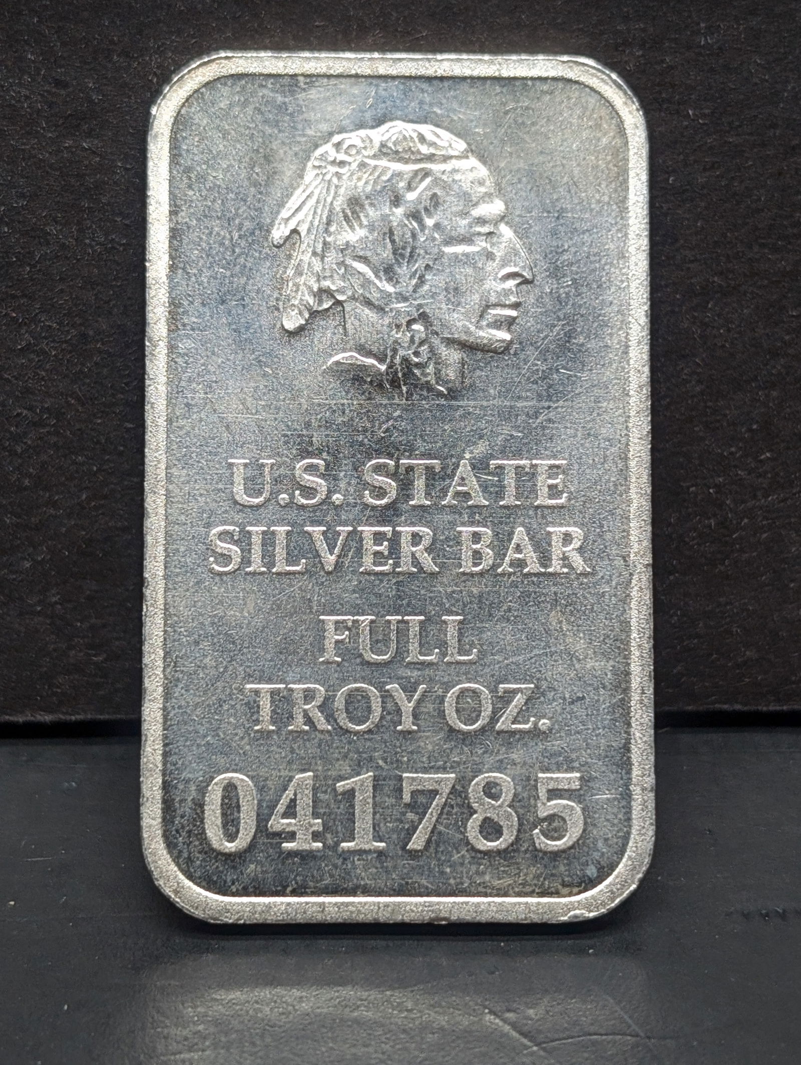 1 Oz. .999 FINE SILVER State of Georgia/Indian Head Designed Art Bar (1 of 2)