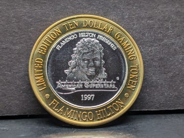 Limited Edition $10 Casino Token with .999 Silver HSP center: Flamingo Hilton, Las Vegas.