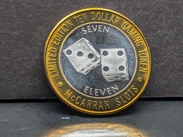 Limited Edition $10 Casino Token with .999 silver center: McCarran Airport, Las Vegas.