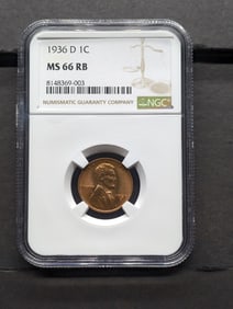 1936-D Lincoln Wheat Cent - NGC MS66 RB (NGC Price Guide $50)