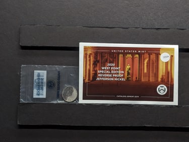 2020-W Special Edition Reverse Proof Jefferson Nickel in original mint envelope. GEM.