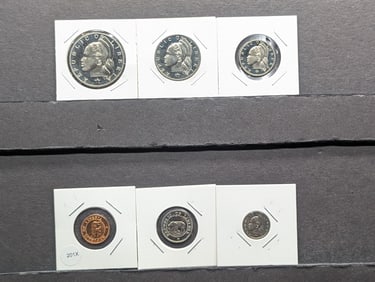 1974 Liberia Dollar, Half Dollar, Quarter, Dime, Nickel, And Cent