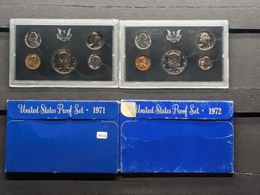 1971-S and 72-S US Proof Sets. GEM Proof in original boxes.