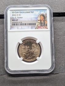 2022-D Sacagawea Ely S. Parker $1 Coin - NGC MS67