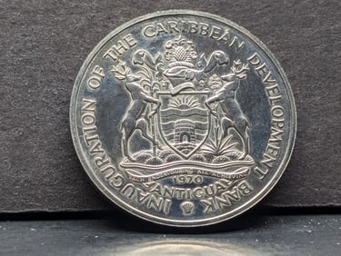 1970 Antigua 4 Dollars - MS63 *RARE*
