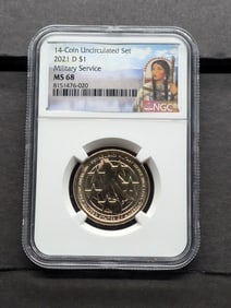 2021-D Sacagawea Military Service $1 Coin - NGC MS68