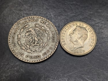 1952 El Salvador 10 Centavos & 1959 Mexico Silver Peso