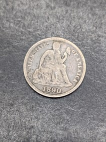 1890 w/ Legend Seated Liberty Dime