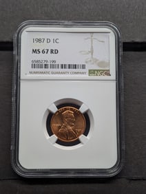 1987-D Lincoln Memorial Cent - NGC MS67 RD