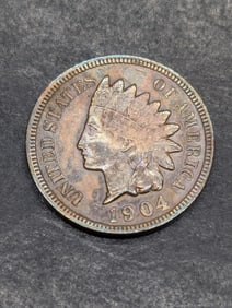1904 Indian Head Cent **AU** Toned