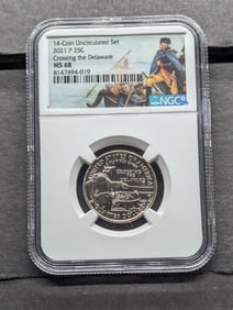2021-P Crossing the Delaware Quarter - NGC MS68