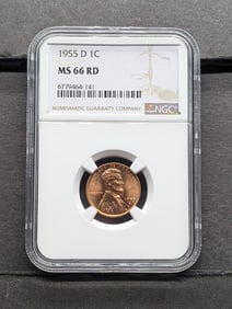 1955-D Lincoln Wheat Cent - NGC MS66 RD
