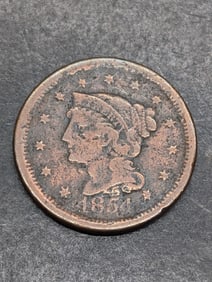 1854 Braided Hair Large Cent