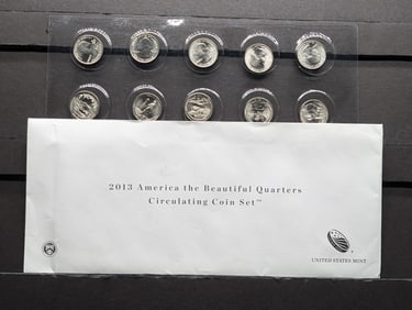 2013 America the Beautiful Quarters Mint Mark Collection (10 Coins)