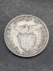 1908-S Philippines 1 Silver Peso