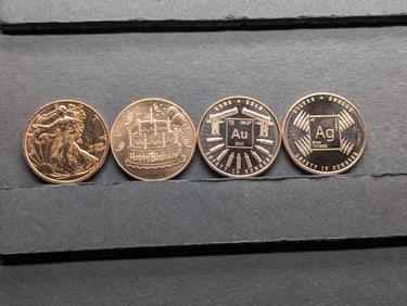 1 Oz. Each .999 FINE COPPER Various Designed Rounds (4 PCS)