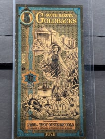 1/200th Troy Oz. 24k PURE GOLD 2024 $5.00 South Dakota Goldback