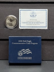 2008-S Clad UNC Bald Eagle Commem Half Dollar in OGP w/ COA