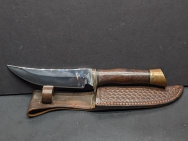 Vintage Browning Sportsman Hunting Knife Model 55 w/5518 Browning Sheath 440 HIGH CARBON STAINLESS