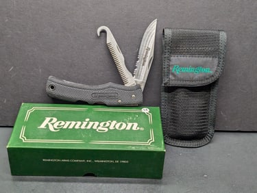 Remington Grizzly - 2 Blades w/ Gut Hook, Saw and Double Lookback and Sheath with Original Box