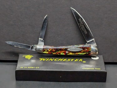 Winchester W 15 30081 CT Christmas Tree 1995 USA By Bluegrass Cutlery 3 Blade Whittler (Hard to find
