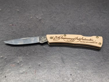 Case XX Lock blade Knife 1987 Hastings Automotive 75th Ann RARE In like new condition, no box