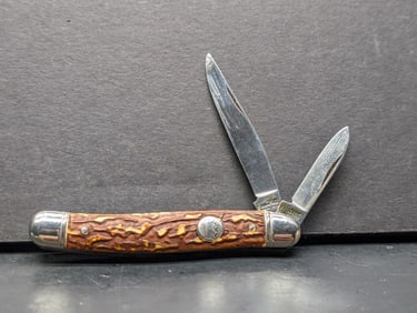IMPERIAL Vintage Provi Ri Crown 2 blade Cattleman's Jack Knife Very Good Condition
