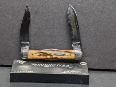 1988 Winchester W 15 2880 1/2 Winchester's Trademark Swell Center "Moose" Genuine Stag Handles