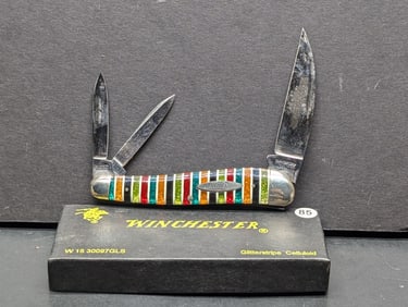 1996 Winchester W15 30097 GLS 3 Blades (some oxidation on top of blade) Glitterstripe Handles, Made