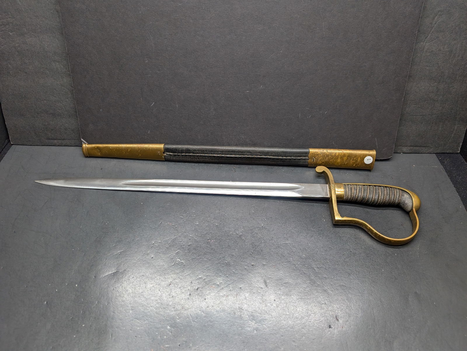 Military type calvary saber/sword stamped  963 on hilt w/scabbard (1 of 7)