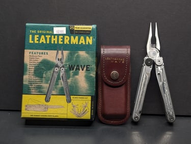 The Original Leatherman "Leather Wave" Multi Purpose Tool, with Leather Sheath NIB USA
