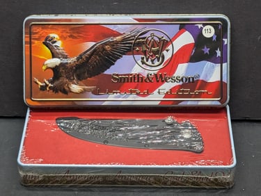 Smith and Wesson Limited Edition CK35T "Cuttin Horse" 5" knife 24-7 Sure Grip Eagle, NIB, Made by