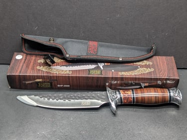 Sharps Cutlery Hunting Knife 6 1/2 Inch Blade w/Sheath & Box Made In China