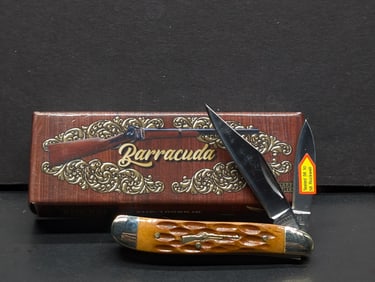 Sharps Cutlery Barracuda Two Bladed Pocket Knife, Made In China SHP-100 BR JB