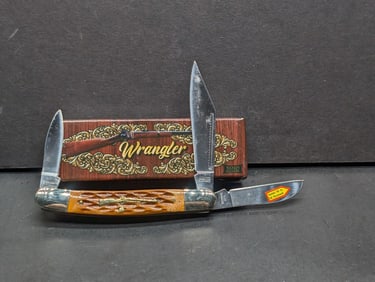 Sharps Cutlery Wrangler Three Bladed Pocket Knife, Made In China SHP-112 BR JB