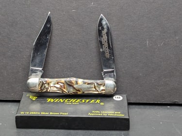 1988 Winchester W 15 2880 1/2, Two Blades, Silver Brown Pearl w/ Box NOS Made in USA