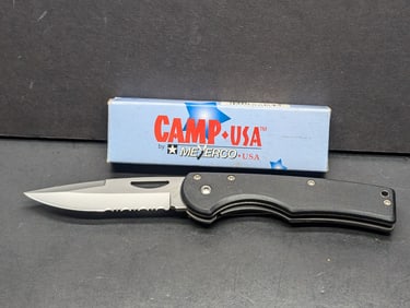 Camp USA 4 Inch Lock back Knife w/Belt Clip, Made In China By Meyerco