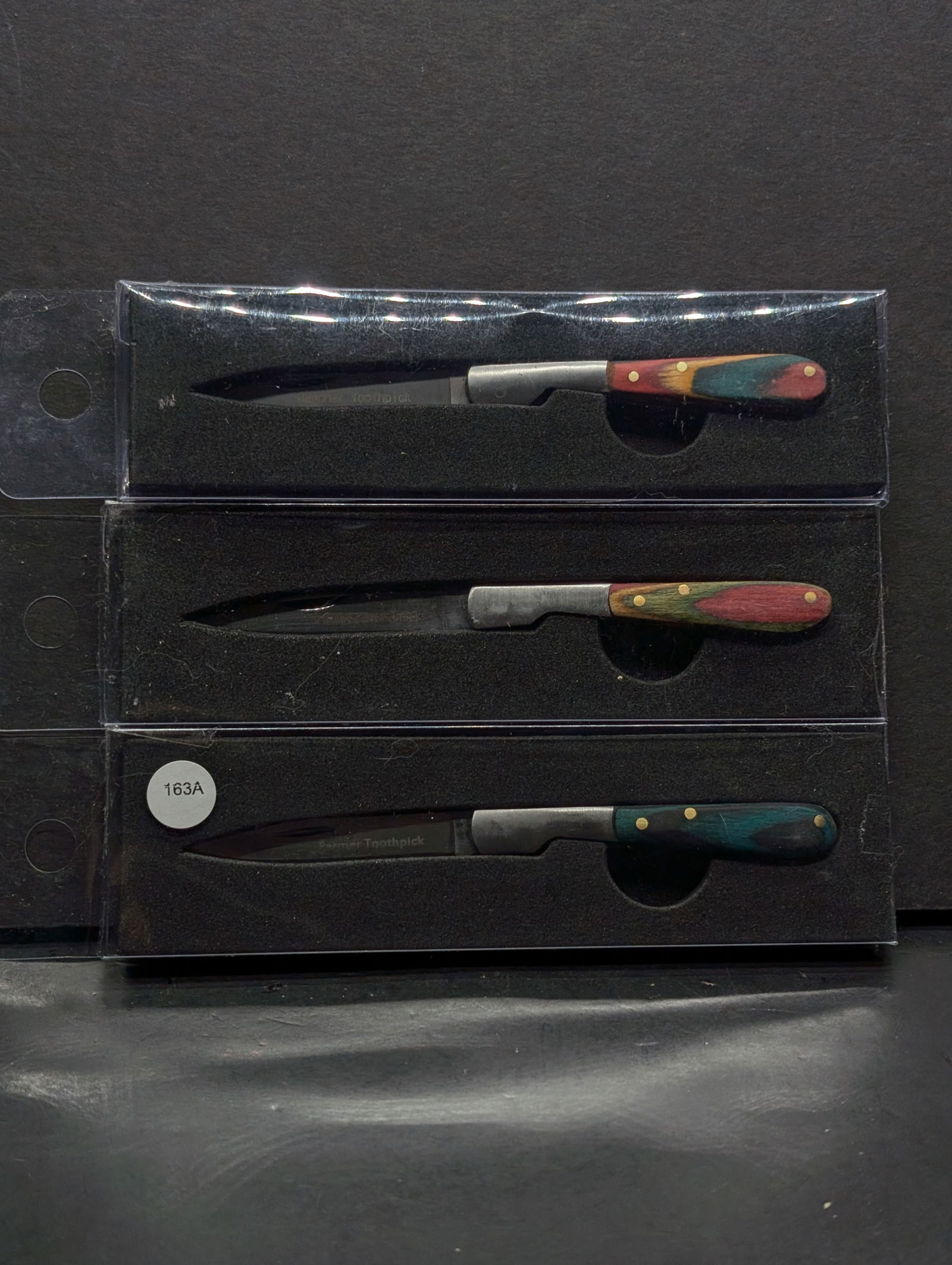 (3) Toothpick Knives, Farmer Toothpick, Cowboy Toothpick, & Rancher Toothpick, Made In China (1 of 7)