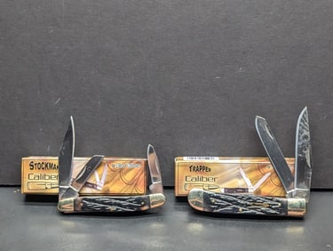 (2) Caliber By Frost Cutlery, Stockman & Trapper, Made In China
