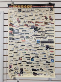 Lot of 3 Schrade posters and 24 Schrade brochures