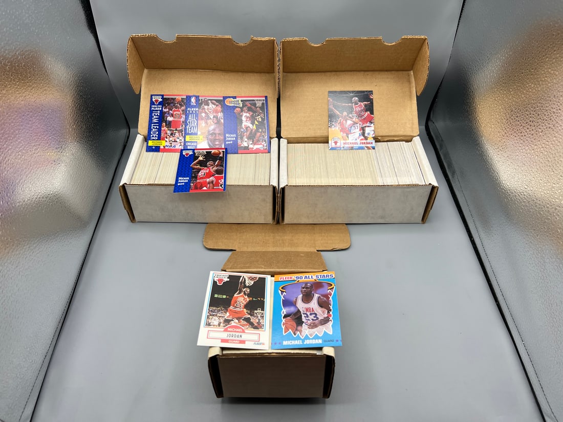 1990 Fleer Basketball W/ All Star Insert Set, 1991-92 Fleer, & 1993-94 Hoops Basketball Complete (1 of 3)