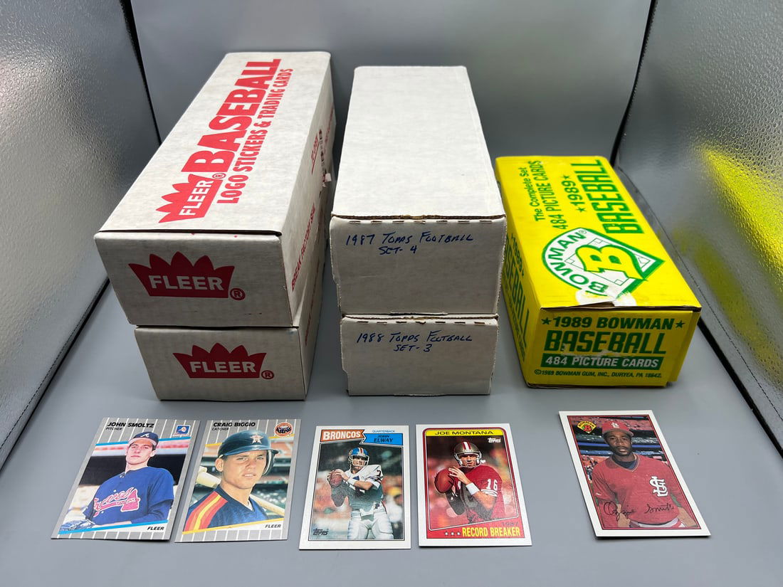 Lot of (5) 1980s Baseball & Football Partial Sets - Missing key cards (1 of 4)