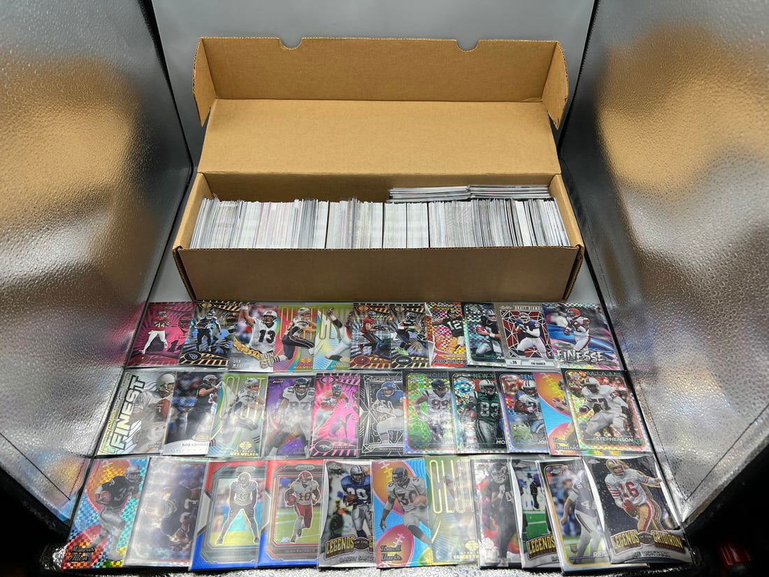 Box of Assorted Football Cards W/ Lots of Stars, Rookies, & Inserts, & Parallels (1 of 9)
