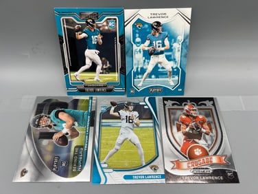 Lot of (5) Trevor Lawrence Football Rookie Cards