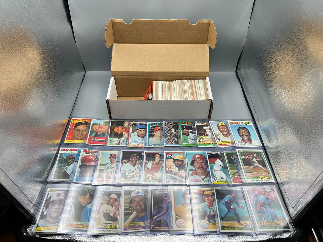 Box of Assorted Baseball Star & Hall of Fame Player Cards W/ Lots of Vintage Cards - Varying (1 of 3)