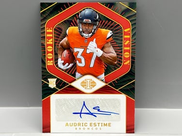 2024 Panini Illusions Audric Estime Red Rookie Vision Auto #61/99