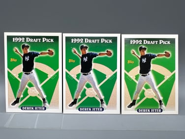 Lot of (3) 1993 Topps Derek Jeter RCs #98
